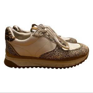 Madewell Kickoff Trainer Sneakers in Leather and Spot Mix Calf Hair